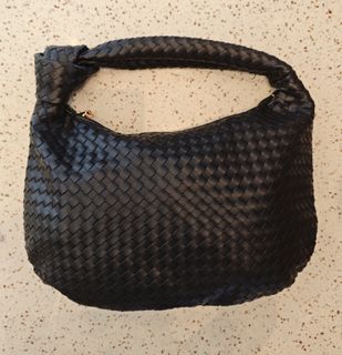 Bv bottega veneta same style woven shoulder bag | same as bottega venetta knotted shoulder bag | vintage style knot weave tote leather bag