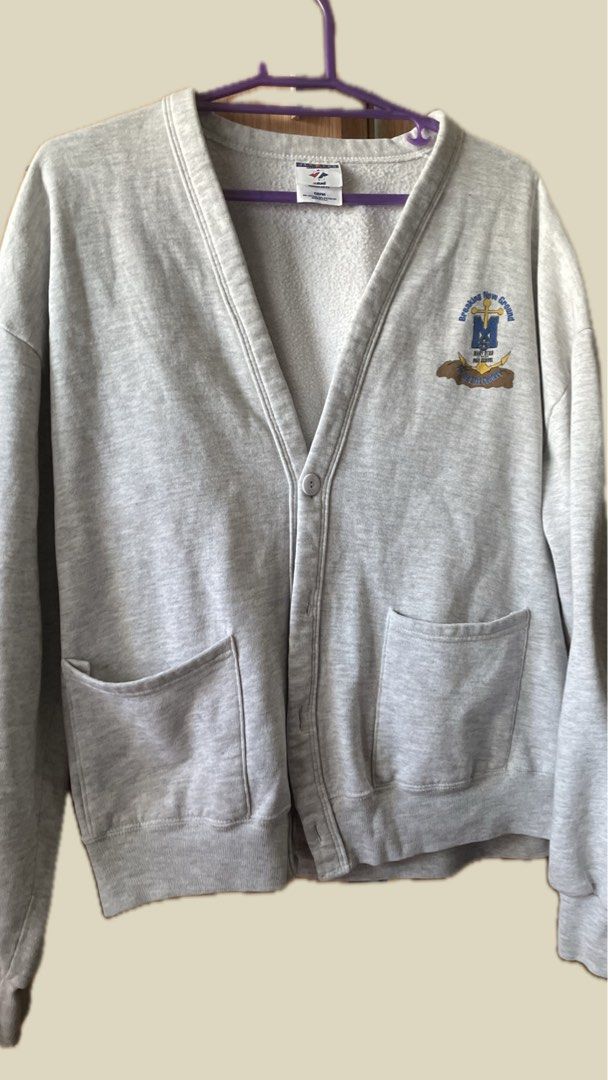 Cardigan (heather grey vintage Jerzees tag) (Category: Coats, Jackets and Outerwear) located in Santa Rosa. Submitted by thatbrokeboy (Listing ID 1298183897, Image 2). Description: L - 26/27 W - 22/23 Vintage Jerzees Cardigan. No noticeable flaws. All buttons attached.