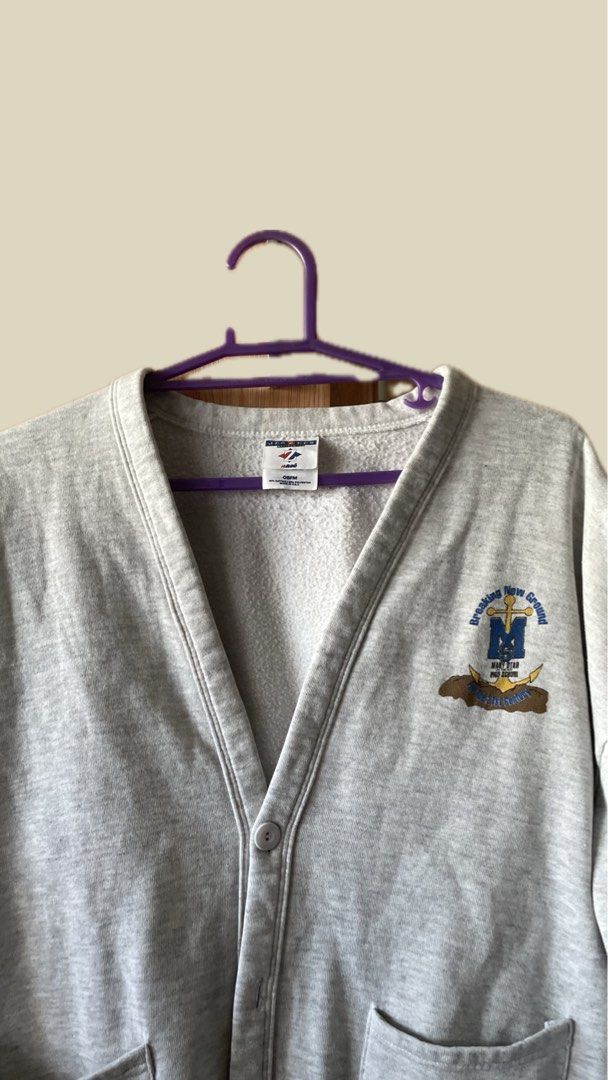Cardigan (heather grey vintage Jerzees tag) (Category: Coats, Jackets and Outerwear) located in Santa Rosa. Submitted by thatbrokeboy (Listing ID 1298183897, Image 1). Description: L - 26/27 W - 22/23 Vintage Jerzees Cardigan. No noticeable flaws. All buttons attached.