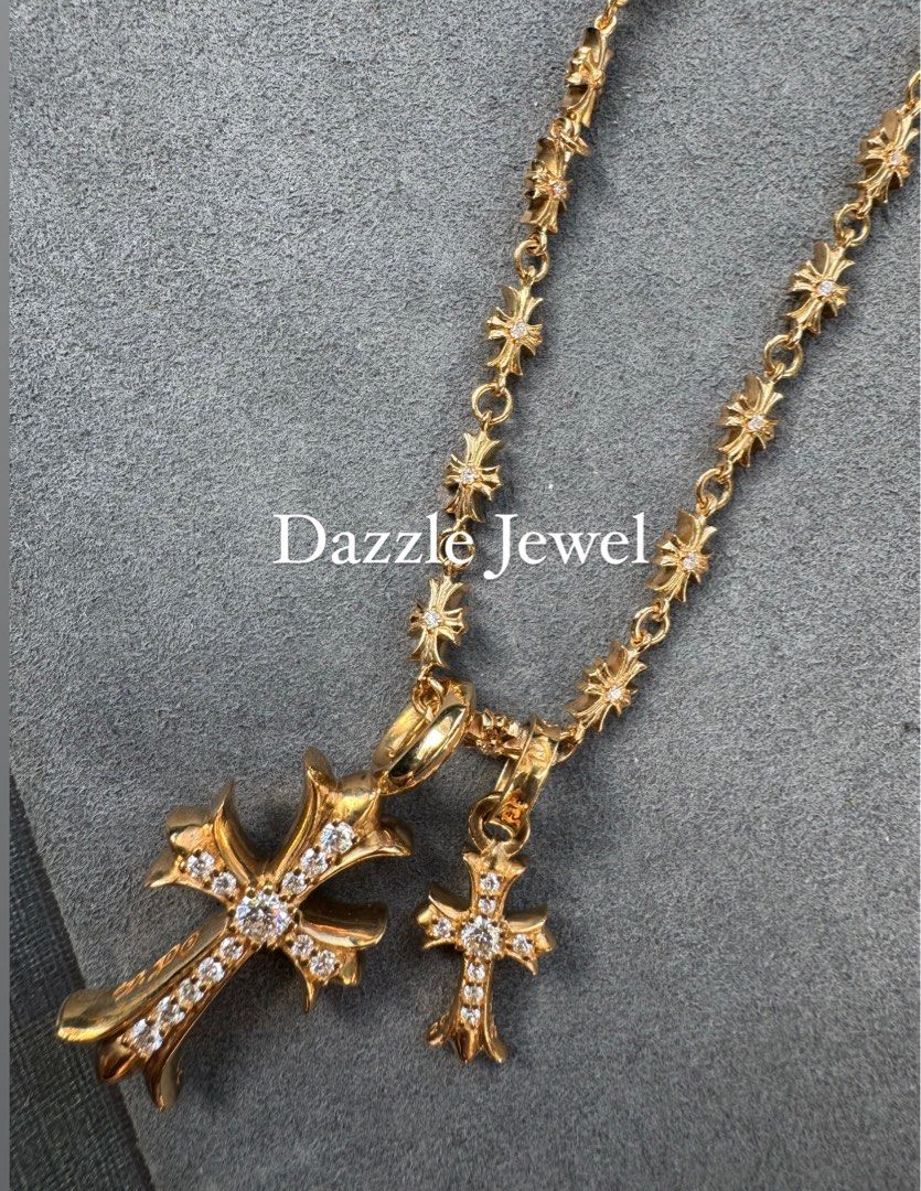 Chrome hearts necklace 22k gold custom