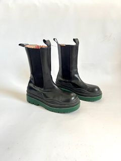 Chunky platform green outersole ankle boots