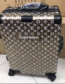 CLEARANCE SALE!! Monogram Supreme Aluminum Carry On Size Suitcase Gold Brown Aluminum Hand Carry Cabin Size Luggage