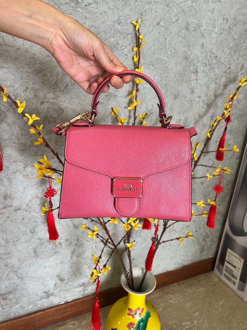 Coach pink satchel shop
