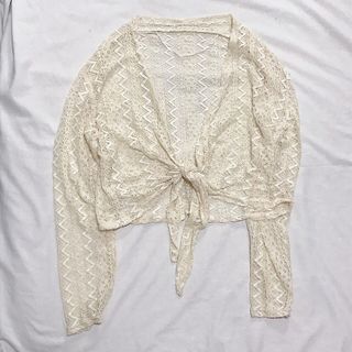 cream laced cover up cardigan 