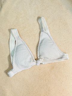 Cream Crinkled Bikini top from sewlocalph