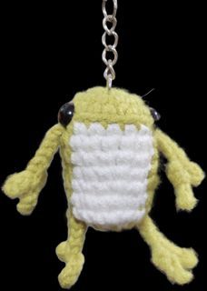 Crochet leggy frog keychain
