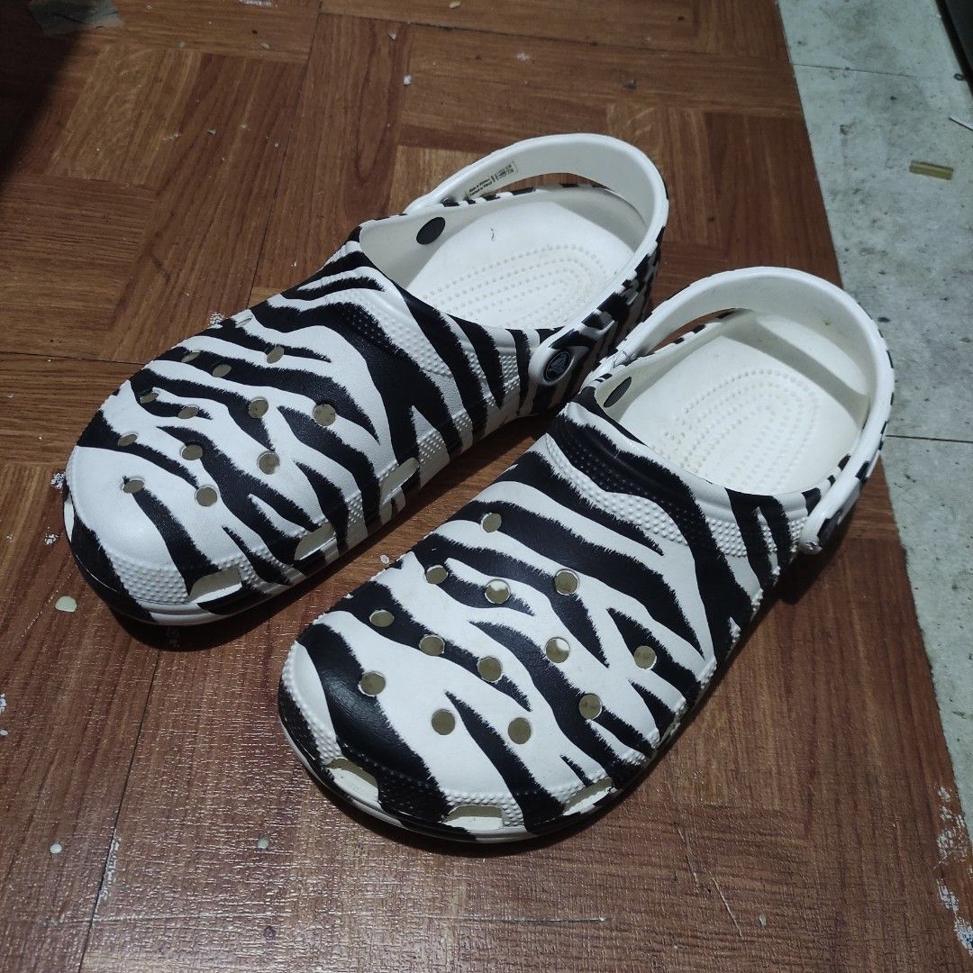 Crocs Zebra print Women s Fashion Footwear Sandals on Carousell
