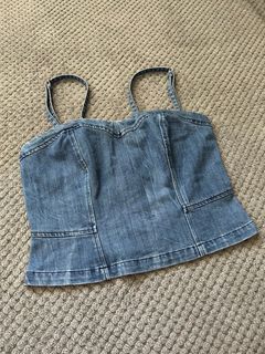 Denim Tube Top with Removable Straps