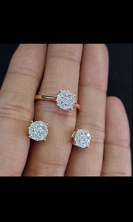 diamond ring earring FASTBREAK 6.0grams 14k gold .91ct dia 2.0ct face