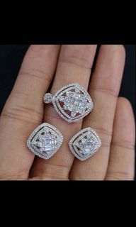 diamond ring earring FASTBREAK 10.6grams 18k gold 2.87ct dia