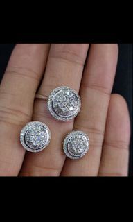 diamond ring earring FASTBREAK 8.4grams 18k gold 2.0cts dia