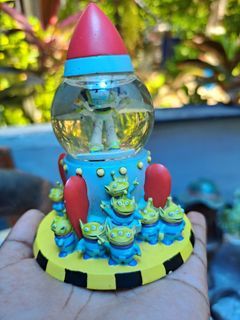 Disney pixar toy story Buzz lightyear  greenman alien figure mini snow globe rare