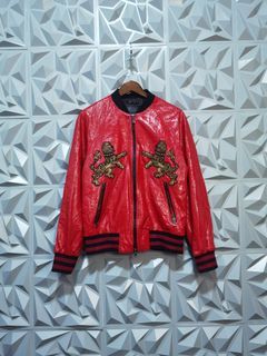 Dolce & Gabbana patent leather bomber jacket