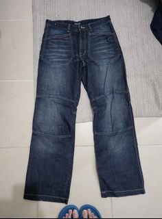 Double Knee Wideleg Washed Jeans