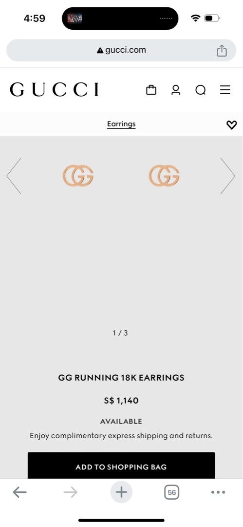 Earring (Category: Accessories) located in Singapore. Submitted by yvonnewusin (Listing ID 1298200748, Image 3). Description: It s great for daily wear but found myself not use it much, as 耳垂 太大，it seems not fits me perfectly ..