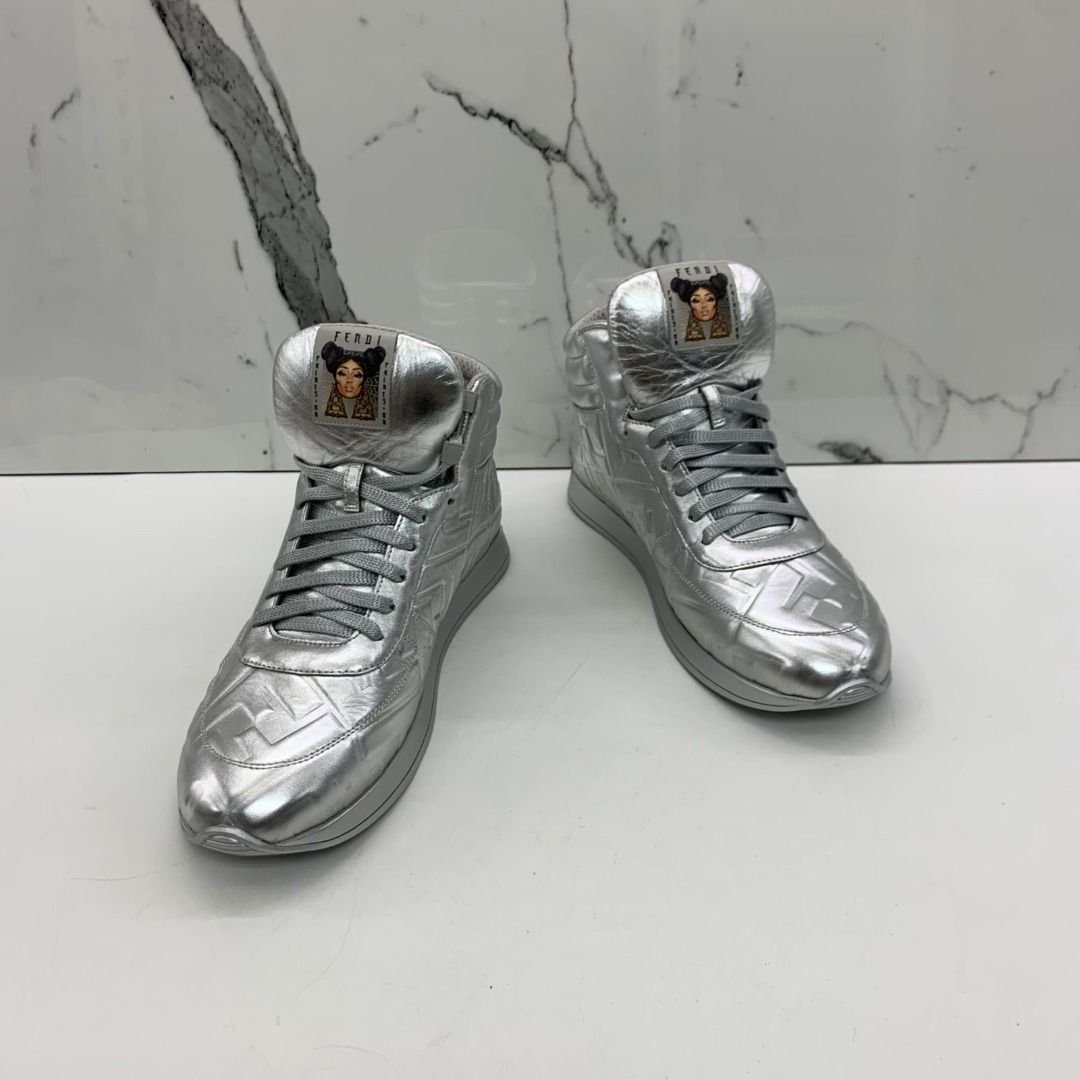 FENDI 8E7045 SILVER SIZE 40 SNEAKERS 247014963 WE