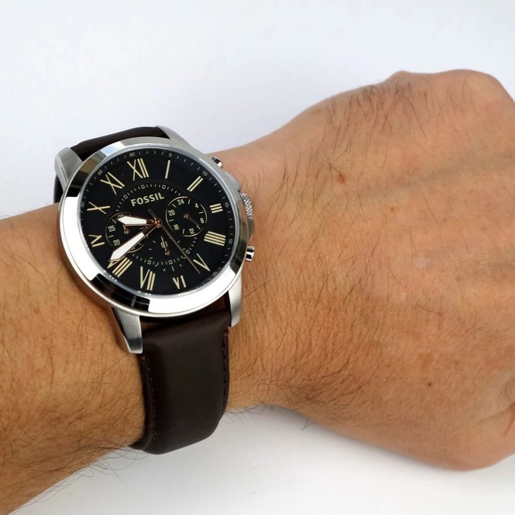 FOSSIL FS4813 MEN S GRANT CHRONOGRAPH BROWN LEATHER WATCH JAM TANGAN LELAKI