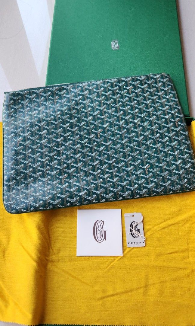 Goyard laptop sleeves 100 authentic color green Luxury Bags Wallets on Carousell