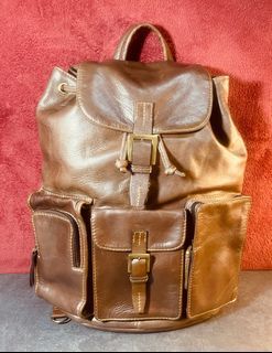 Hide Craft Genuine Leather Drawstring Medium Size Backpack