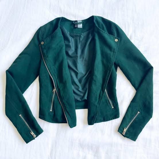 H&m green suede jacket store