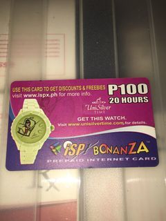 ISP Bonanza Prepaid card P100 watch ad