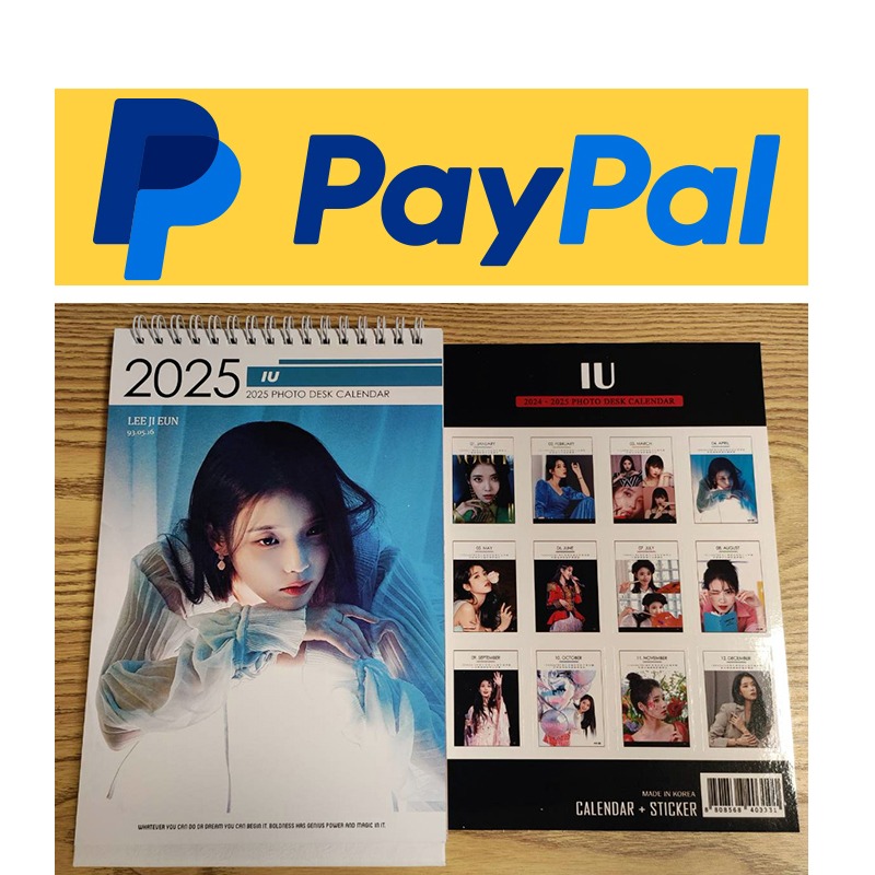 IU Lee Ji Eun Kalender Meja Foto 2025+ Stiker 2025 Photo Desk Calendar+