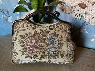 Japan sourced vintage fabric kisslock mini handbag
