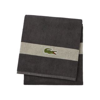 Lacoste Crocodile Logo Bath Towel - Gray