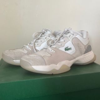 ❗️ LAST DAY OF SELLING❗️ lacoste Tennis T-Point Nubuck Leathers Trainer- Off White 