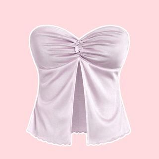 lavender tube top with bow