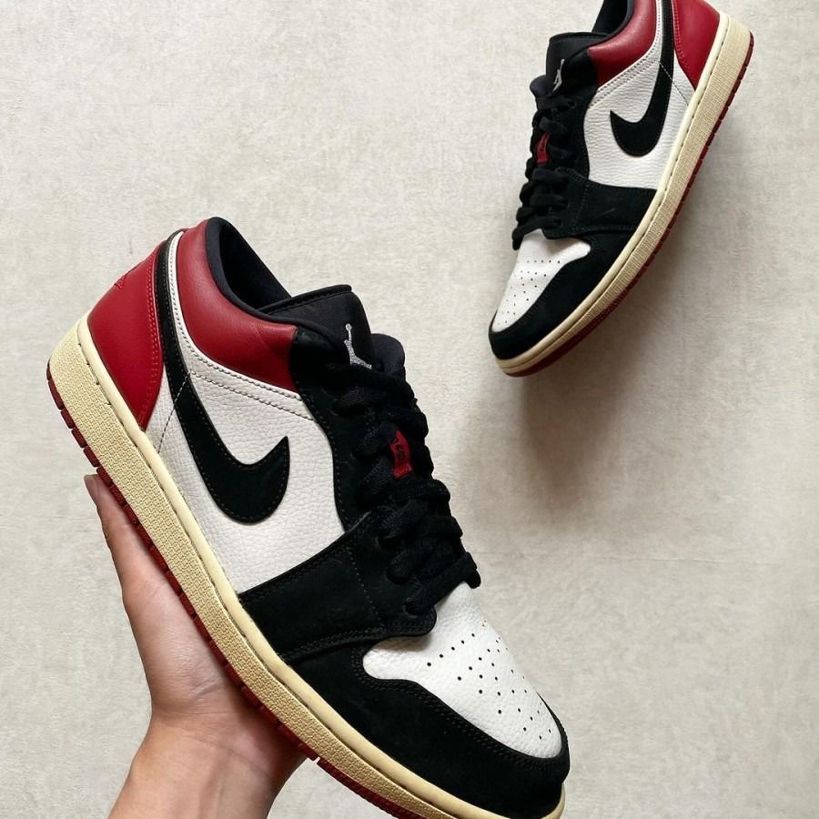 LOW BLACK TOE CUSTOM YELLOWING, Fesyen Pria, Sepatu Sneakers di - Main Image