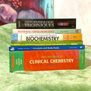 Medical Technology (Medtech) books and Review Books — Histopath/Histotech (Gregorios), MT Medtech Laws (Suba/Milanez), Biochem (Lipincott), Cytogenetics (Guerrero), Public Health (Nillos), AUBF (Strasinger), Clin Chem (Teitz)
