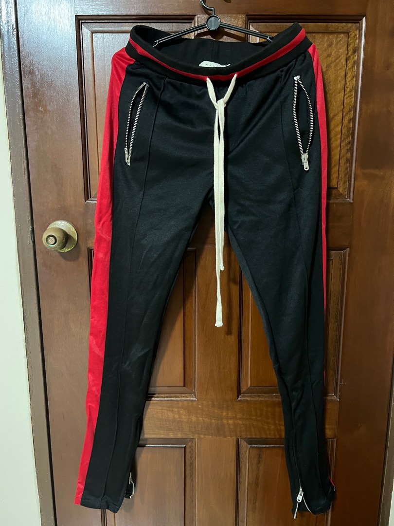 mnml Track Pants Red Black Men s Fashion Bottoms Joggers on Carousell