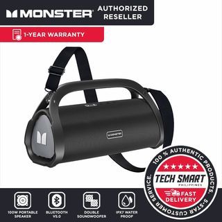 Monster Adventurer Max 100W Bluetooth Speaker, Loud Speakers with Double Subwoofer, Rich Bass, IPX7 Waterproof Wireless Party Speakers