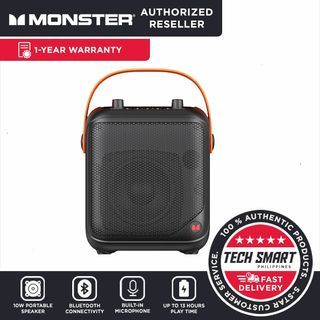 Monster MFS 1 10W Portable Bluetooth Speaker, 13H Playtime, Built-In Mic, Wireless Speakers