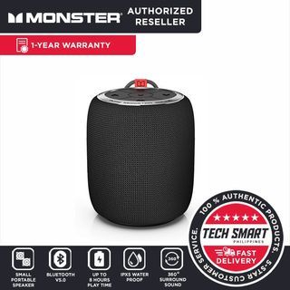 Monster S110 Portable Bluetooth Speaker, True Wireless Stereo Pairing, IPX5 Water Resistant, Built-in Mic, Wireless Speakers