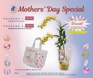 Mother’s Day Gift: Dendobrium Orchids with Tote Bag