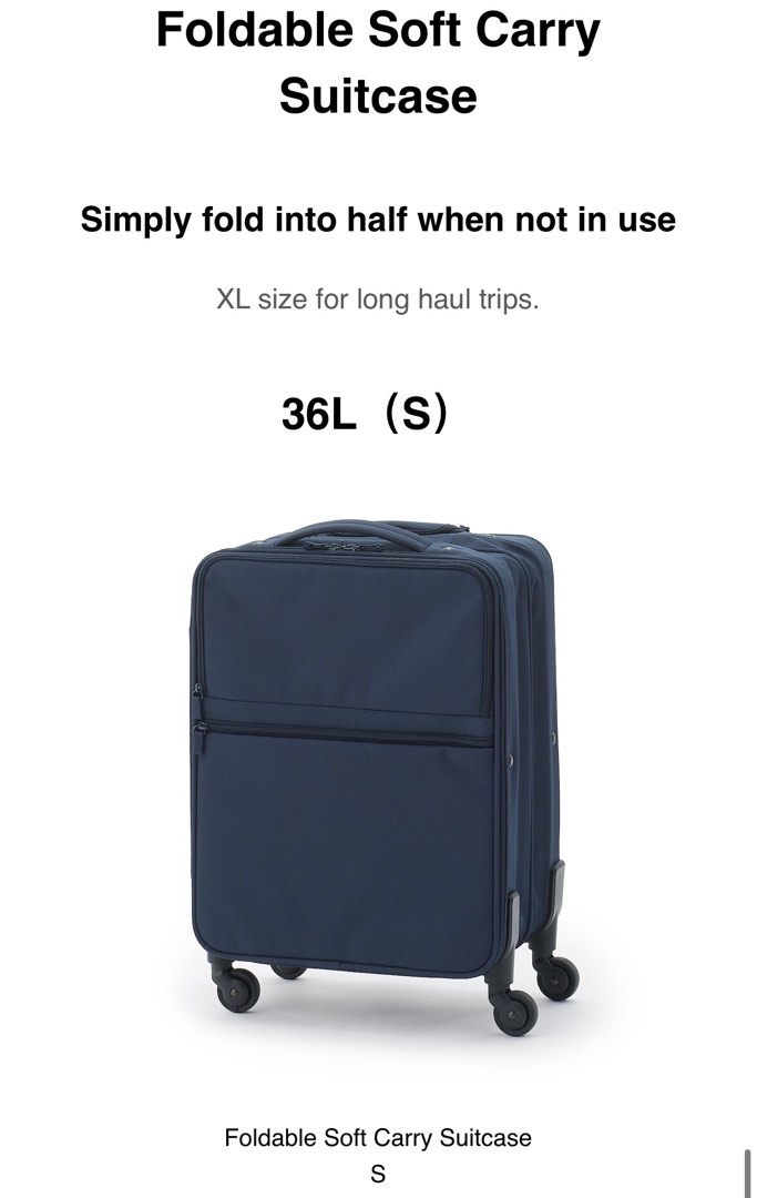 Muji Foldable Soft Carry Suitcase Small Black Carousell