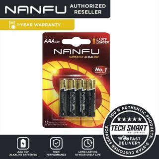 NANFU High Performance AA/AAA Alkaline Batteries 48 Count Long Lasting for Household Devices-10-year Shelf Life