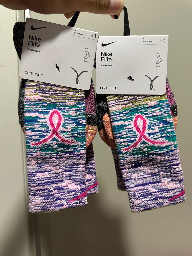 Nike Elite Basketball Socks Kay Yow Cancer Fund Breast Cancer Women s Fashion Activewear on Carousell