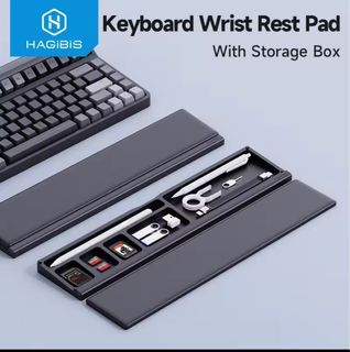 Original Hagibis Keyboard Wrist Rest Pad Ergonomic Soft Memory Foam Support Desktop Storage Box Easy Typing Pain Relief for  Office Home