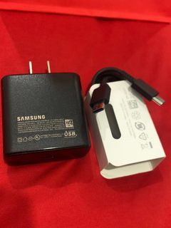 ORIGINAL SAMSUNG POWER ADAPTER 45WATTS SUPER FAST CHARGER WITH USB C TYPE C TO TYPE C CABLE