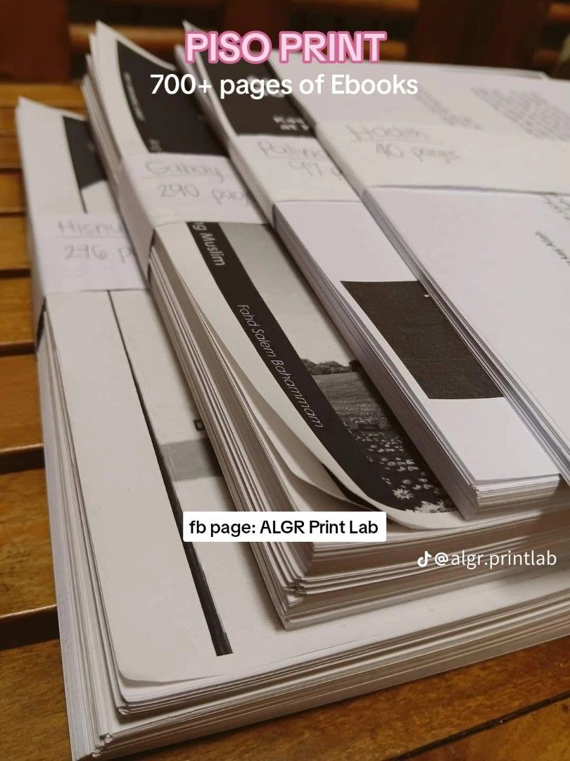 Piso Print (Category: Art & Prints) located in Pasig City. Submitted by niniky.a (Listing ID 1298122777, Image 2). Description: ❗️PISO PRINT❗️PISO PRINT❗️ 📣High-Quality Piso Print Services Available for Bulk Printing! 📣 We offer full text and colored options for all your printing needs🖨 PISO PRINT | MINIMUM OF 50 PAGES (70GSM HARD COPY) 💌SHORT/A4 Full text P1 Colored or w/ logo or photos P2-3 Full-colored P5 💌LONG Full text P1.5 Colored or w