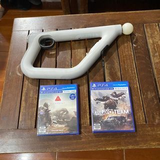 PS VR Aim Controller with 2 bnew games