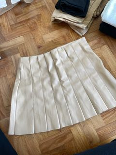 PU leather mini skirt
