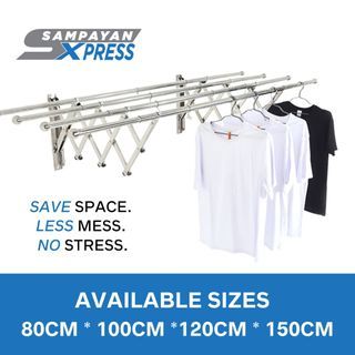 Sampayan Xpress Balcony Stainless Steel clothes drying rack foldable hanger wall mounted Retractable