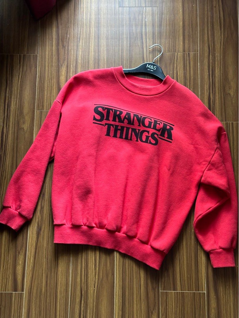 Stranger Things X Pull Bear Red Sweatshirt in M
