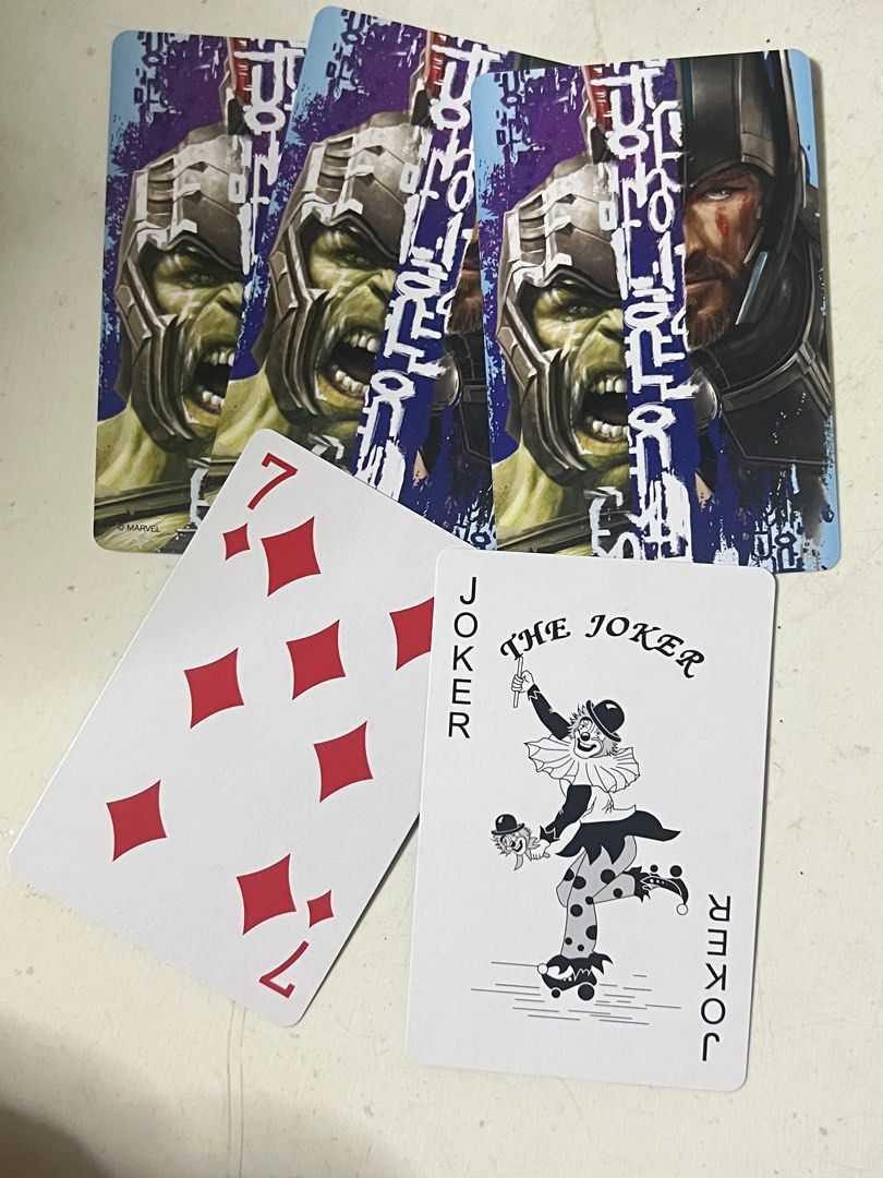 Thor Ragnarok Playing Cards (Category: Board Games & Puzzles) located in Quezon City. Submitted by g_aira (Listing ID 1298268670, Image 2). Description: RFS: A gift from US. Original. Never been used. Can do meet-ups around Banawe, SM Sta. Mesa, Pasig and Makati City. For pickup: shipping fee c/o buyer MOP: Cash, GCASH or Bank Transfer.