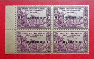 US-Philippine Stamp 8 Centavos Pearl Fishing w/small "COMMONWEALTH" Overprint 1936-1937