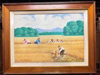 Vintage 2001 Joel Masaya Rice Harvest Magsasaka Painting